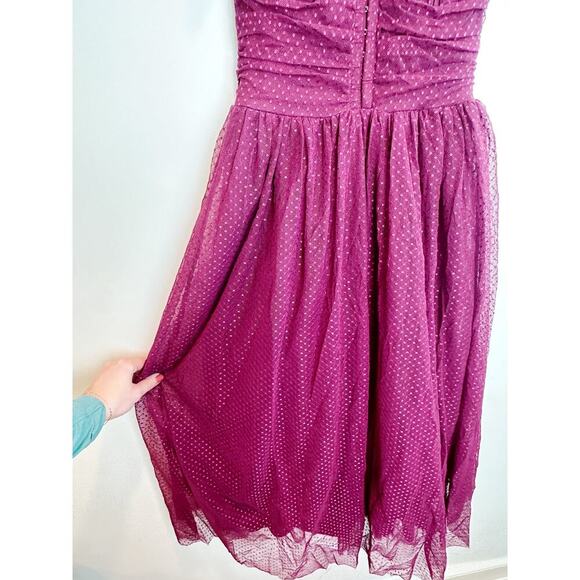 Lulu's Burgundy tulle dress midi length size XS - Picture 10 of 14
